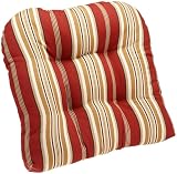 Brentwood Outdoor 20 by 20-Inch Wicker Chair Cushion, Capulet Stripe Pompeii
