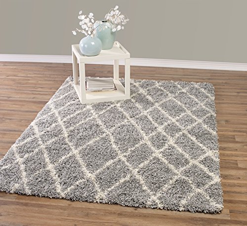 Beni Ourain Rug - cream on grey