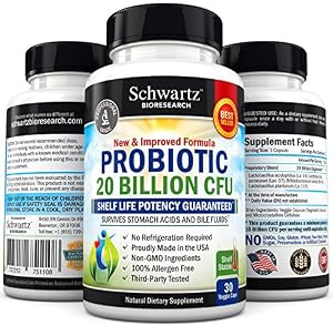Probiotics 20 Billion CFU. Guaranteed Potency until Expiration. Patented Delay Release, Shelf Stable Probiotics Supplement. Dairy Free Probiotic with acidophilus. Best Probiotics for Women & Men.