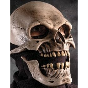 Death Skull w/ Moving Mouth Action Adult Halloween Mask (DM06002)(DZ6-8)