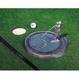 Cast Aluminum Metal GOLFER Golf GARDEN SUNDIAL by WHITEHALL PRODUCTS Verdigris Finish