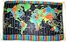 Black Canga - World Map with Time Zones Printed On Cloth, Brazilian style pareo or sarong