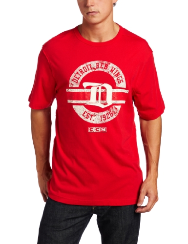 NHL Men's Detroit Red Wings Classic Short Sleeve Applique Tee (Red, Large)