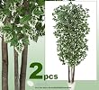 TWO 7' Danica Oak Real Wood Trunks Artificial Trees each with approx. 1260 leaves