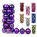 AMS 34ct Christmas Ball Mini Ornaments Party Decorations Shatterproof Festival Pendant Hangings for Xmas Tree Decor(1.57''/40mm,Light Purple)