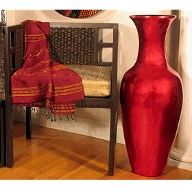 Shopping The Globe Tall Red Lacquer Floor Vase - 36 Inch