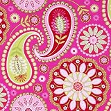 pink Michael Miller fabric Gypsy Paisley big flowers (per 0.5M multiple)