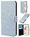 iPhone 6s Plus Wallet case,FLYEE Bling Crystal 3D Raindrop Pattern Sparkly PU Wallet Protective Case with Magnetic Button Closure for Apple iPhone 6s Plus 5.5 Inch(Silver)