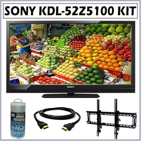 Sony Bravia® Z Series KDL-52Z5100 52-inch 1080P 240HZ LCD HDTV + Wall Mount Accessory Kit