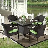 Outdoor Patio Jefferson Black Wicker Dining Collection