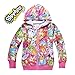Shopkins Long Sleeve Front Zip Hoodie Jacket Coat (9-10 sz 140, Multi-Color)