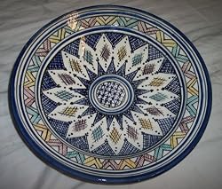 Moroccan Handmade 14-inch rainbow Plate,by Treasures of Morocco,Free shipping