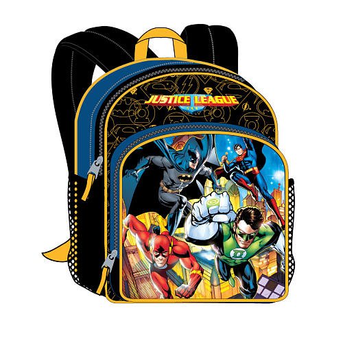  Justice League with Batman, Superman, Green Lantern and Flash 16" Backpack