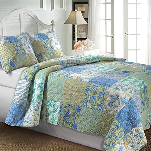Greenland Home Fashions Vintage Jade - 2 Piece Quilt Set