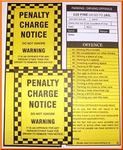 Prank Joke Parking Ticket 10 PACK: Amazon.co.uk: Car &amp; Motorbike