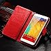 Note 3 Case, Galaxy Note 3 Case, Joopapa Note 3 Wallet Case,Pu Leather Case Magnet Wallet Credit Card Holder Flip Cover Case Built-in 9 Card Slots & Stand Case for Samsung Galaxy Note 3 N9000 (Red)