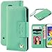Galaxy S5 Case,by HiLDA,Wallet Case,PU Leather Case,Credit Card Holder,Flip Cover Skin,Galaxy SV I9600[Mint Green]