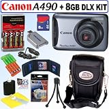 Canon PowerShot A490 10.1 MP Digital Camera + 8GB Deluxe Accessory Kit