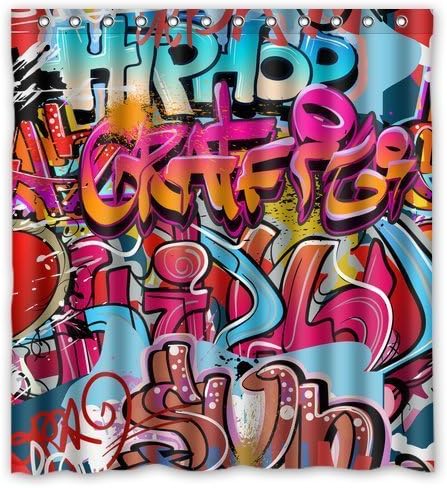 Baodan Zhang Custom Popular Shower Curtains Banks Graffiti Shower Curtains 66"(w) x 72"(h)Home Bathroom Fashions Bath Curtain