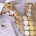 Brown Polka Dots Woven Silk Tie Handkerchiefs Cufflinks Gift Box Set xmas gift Y&G excellent Tie Set H5195