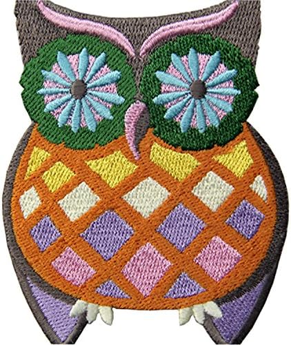 Embird Groovy Owl Embroidered Iron On / Sew On Patch