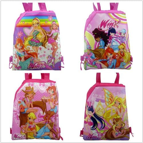 4pcs Winx Drawstring Backpack Party Bags Cartoon Package Kid Gifts