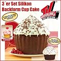 Big Top Cup Cake Silikon Backform 3er-Set Rot