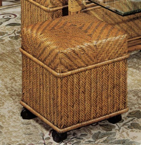 New Rattan Rolling Ottoman