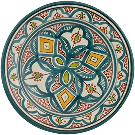 Ceramic Plates Moroccan Handmade Appetizer Tapas Serving Decorative 10 inches Round