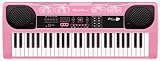 Emerson RS832 - Pink 54-Key Electric Keyboard And Plug N Sing Karaoke System