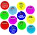 Set of 12 of 2.25" Buttons Refrigerator Magnets "My Very Funny New Year's Resolutions"