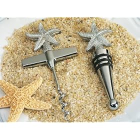 Beach theme Starfish Wine Opener, Wine stopper set