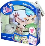 Littlest Pet Shop Postcard Pets Series Portable Bobble Head Pet Figure Gift Set #902 - Giraffe with Safari Hat, Palm Tree Accessory and Postcard