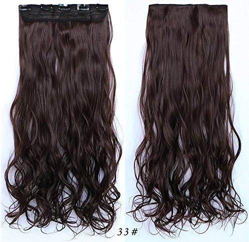 Lola Hair 20" 1-Pack 3/4 Full Head Curly Wave Blonde Color Clips in on Synthetic Hair Extensions Hairpieces for Women 5 Clips 4.6 Oz per Piece