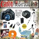 Canon PowerShot SX30IS 14.1MP HD Digital Camera with Accessory Kit Package  ....