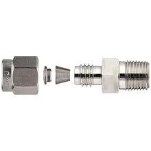 Parker 2MSC2N-316 316 Stainless Steel A-LOK Male Connector 1/8" Compression Fitting 1/8" Male NPT