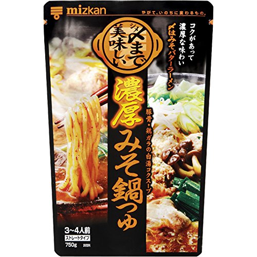 ミツカン 〆まで美味しい 濃厚みそ鍋つゆ ストレート 750g×12袋入