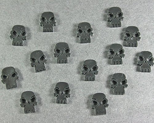 LITKO Mini Skulls | Tiny Skull | Wound | Casualty | Death | Board Game | Role Play Game | Miniature Wargames | Compatible with Dungeons & Dragons, 40K (Black)