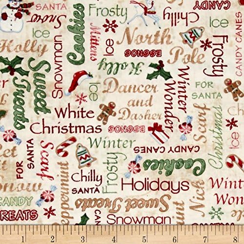 Home For The Holidays Words Multi Fabric By The Yard