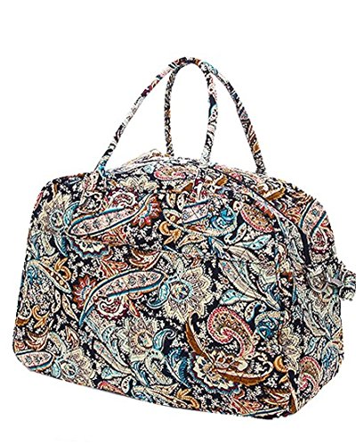 Belvah Quilted Floral Paisley Weekender Duffel Bag