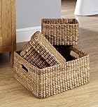Water Hyacinth 3-Piece Square Basket Set