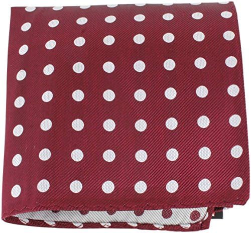Burgundy/White Polka Dot Silk Pocket Square by Knightsbridge Neckwear