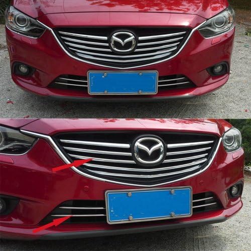 10PCS Chrome Front Grill Grille Cover Trims For 2014 Mazda 6 ATENZA M6