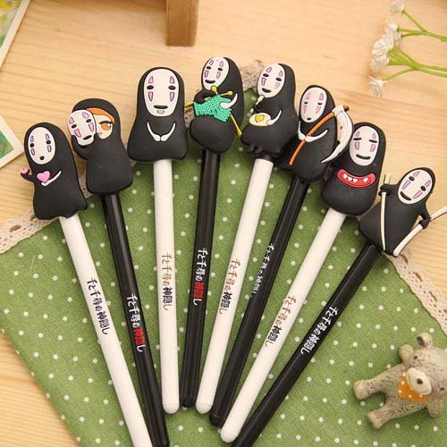 DoDoo Set of 8 Cute Cartoon No Face Man 0.5mm Gel Ink Rollerball Pens Black Ink For School Office Prizes Gifts