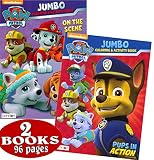 PAW Patrol Coloring and Activity Book Set (2 Books ~ 96 Pages) Chase, Rocky, Marshall, Skye, Zuma, and Rubble