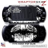 Big Kiss White on Black WraptorSkinz Skin and Screen Protector Kit fits Sony PSP Slim (PSP 2000)