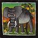 ティンガティンガアート 『ゾウ』 by アモンデ Sサイズ 額付き(オフホワイト枠) No.1055