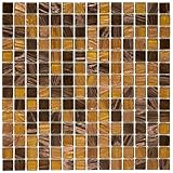 IMAGE OF Fused Glass Amber 12 x 12 Inch Glass Mosaic Wall Tile (13 Pcs/13 Sq. Ft. Per Case, Ships for )
