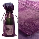 200x Purple Bottle & Wine Organza Favor Gift Bags 6.5x15 inch ($0.94 each)