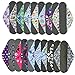 4 Pieces 14 Inch Overnight Charcoal Bamboo Reusable Mama Cloth/Menstrual Pads - You Choose 4 from 17 Designs and Send Message to Me